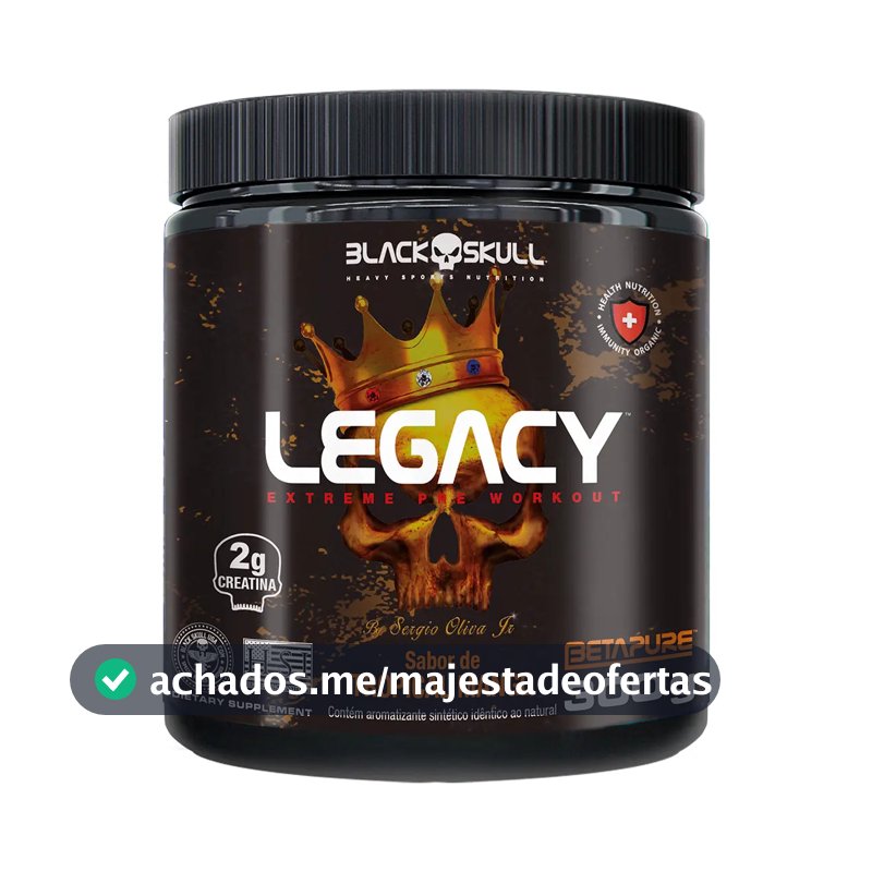 Pré-treino Legacy - 300g Black Skull Tropical Mango