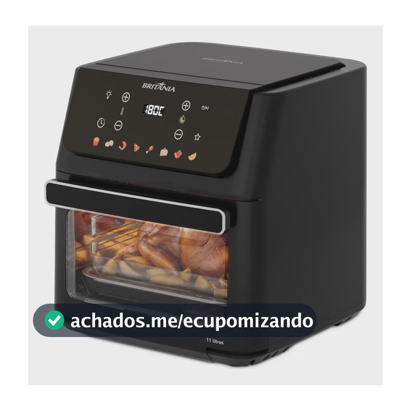 Air Fryer Oven Britânia 11L 8 Funções 1800W Painel Digital BAF11A