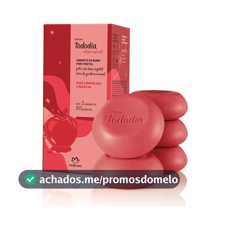 Sabonete Em Barra Natura Tododia Maçã Caramelada 5un 90g