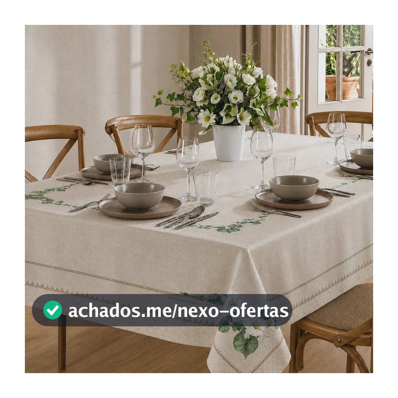 Toalha Mesa 8 Lugares 160x270 Dohler Clean Botanica