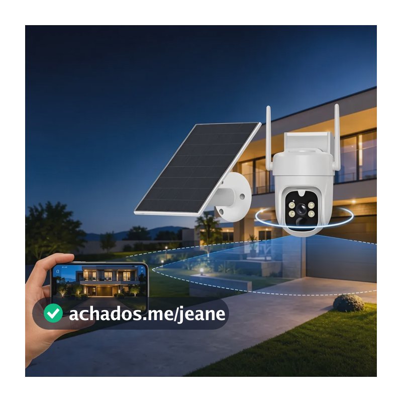 Câmera De Segurança Solar 4g Hd Visão Noturna Sem Fio Ip66 Branco