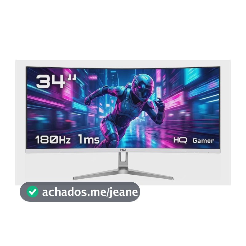 Monitor Gamer Hq 34 Branco Curvo Ultrawide Hqw34c180