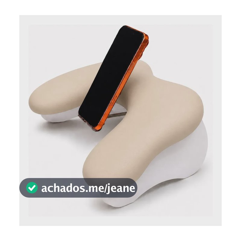 Apoio De Mão Braço Manicure Com Suporte De Celular Integrado Bege Factor