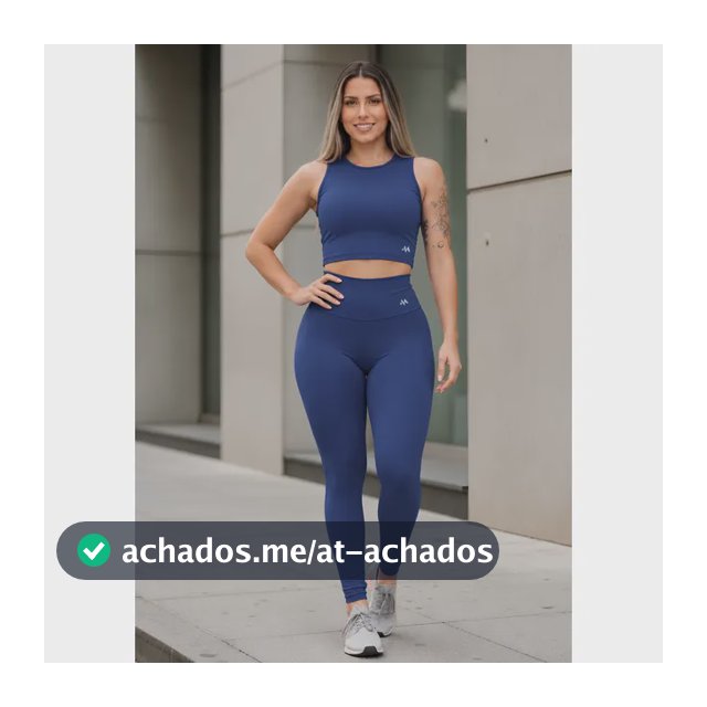 Conjunto Blackout Zero Transparência Legging E Cropped Suple Azul-marinho G