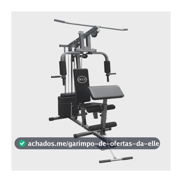 Estação De Musculação Com 80kg Aparelho Ginastic Cor da estrutura Cinza Cor do estofamento Preto