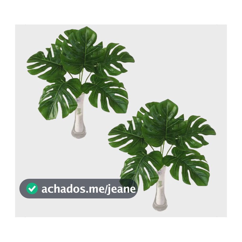 2 Buque Costela De Adão Artificial 38cm Decoração Folhagem Verde-escuro