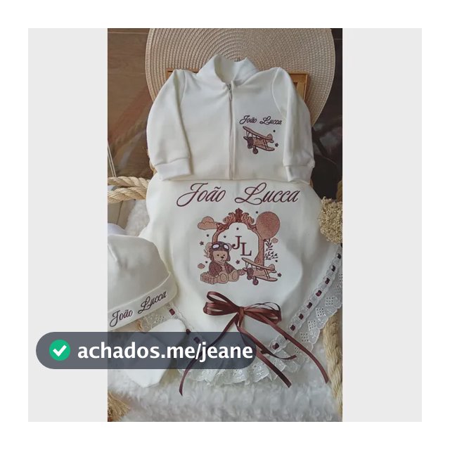 Saída Maternidade Urso Bordada Personalizada Nome Bebê