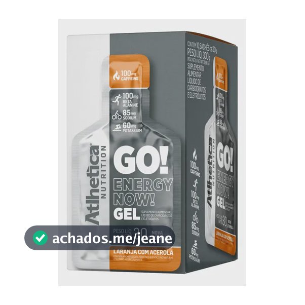 Suplemento em gel Atlhetica Nutrition Energy Gel Carboidratos sabor Laranja c/ Acerola x 300g 10 un