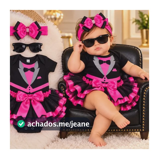 Bodie Poderosa Chefinha + Saia Luxo + Laço Oculos Tematico