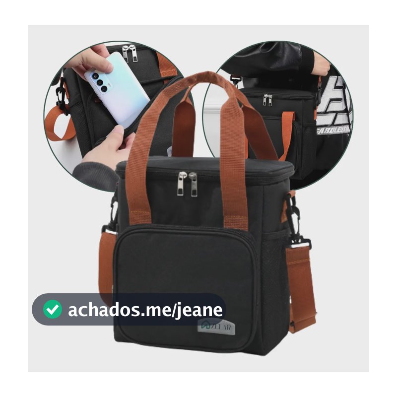 Bolsa Lancheira Térmica Para Marmita Fitness Marmiteira Masculina Feminina Alça Transversal Impermeável Resistente