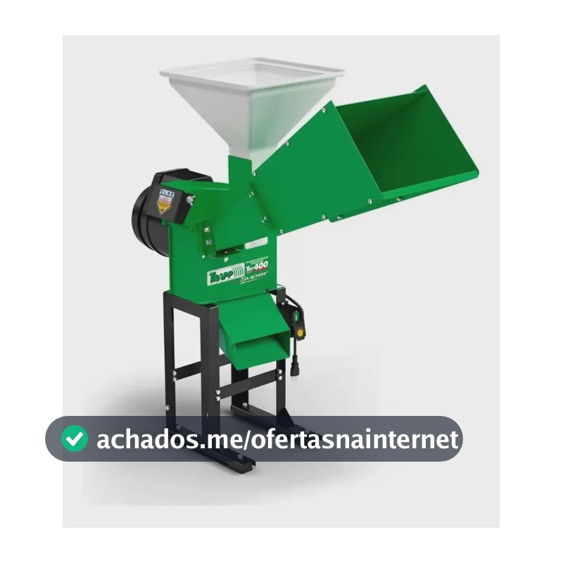Triturador Forrageiro Trapp TRF 400 Super 2CV NR12 Bivolt 127/220V Picador Capim Milho Cana Ração Moedor Grãos Cereais 10 Martelos 2 Facas