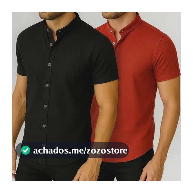 Kit 2 Camisas Masculina Gola Padre Social Esporte Trabalho