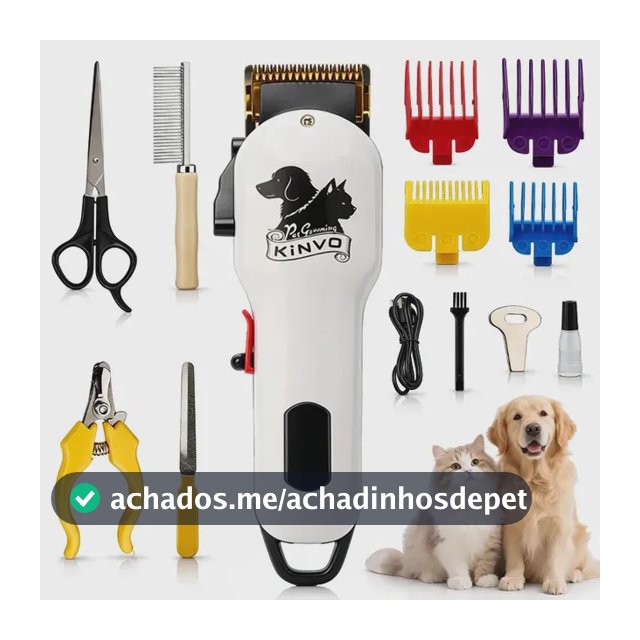 Máquina de Tosa KiNVO Profissional Sem Fio para Cães e Gatos, com Display LED e Acessórios