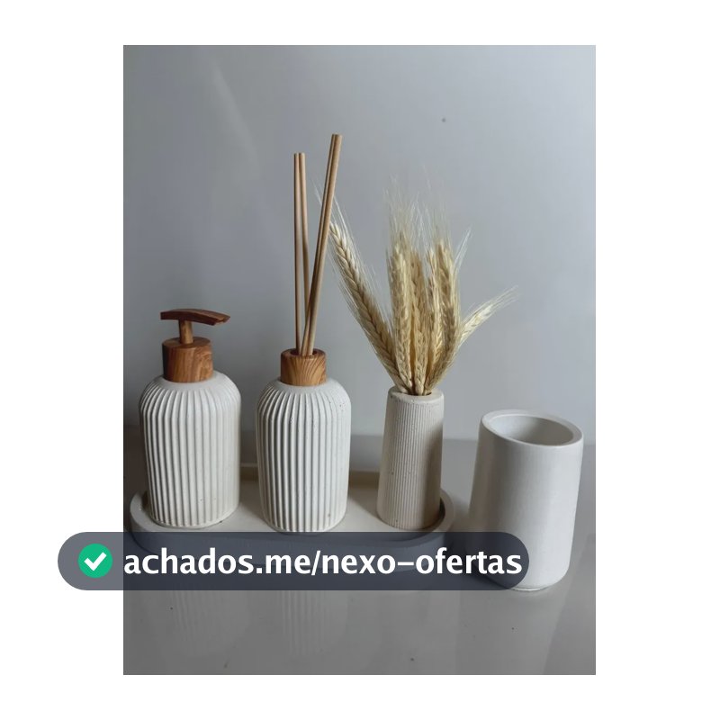 Kit Lavabo Bambu Luxo Artesanal Canelado + Brinde Nude