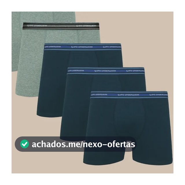 Kit 6 Cuecas Boxer Lupo Algodão Masculina Adulto Cotton