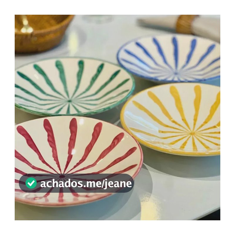 Jogo 4 Bowls Coup Cerâmica Piuma 460ml Scalla Multicolor