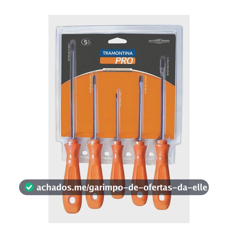 Jogo De Chave De Fenda/phillips 5 Pçs Tramontina Pro