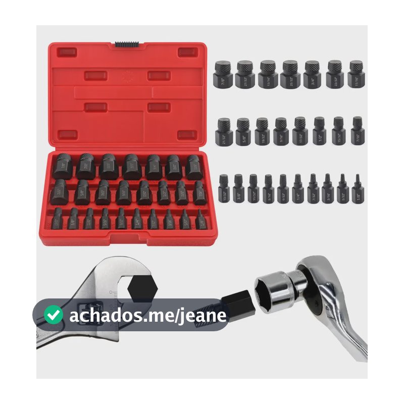 Kit 25 Peças Extração De Parafuso E Porca De Impacto Extrato