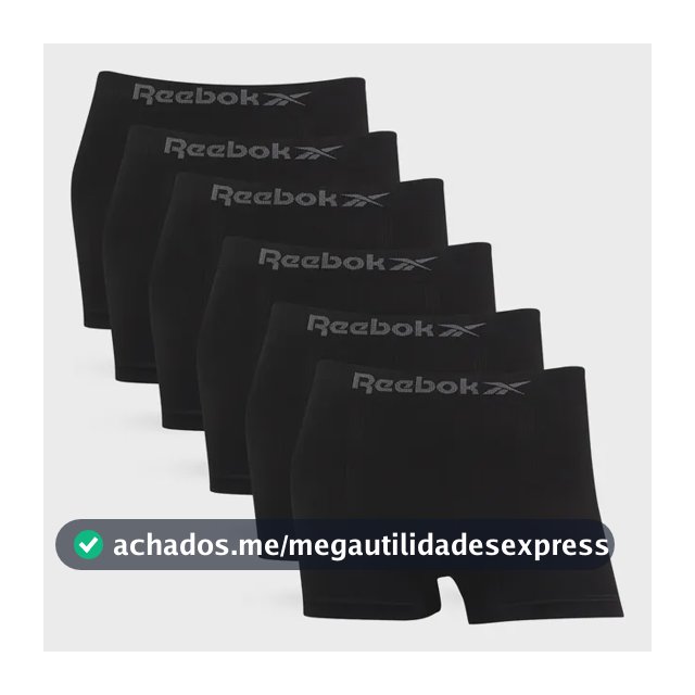 Kit 6 Cuecas Boxer Box Classic Microfibra Original Reebok