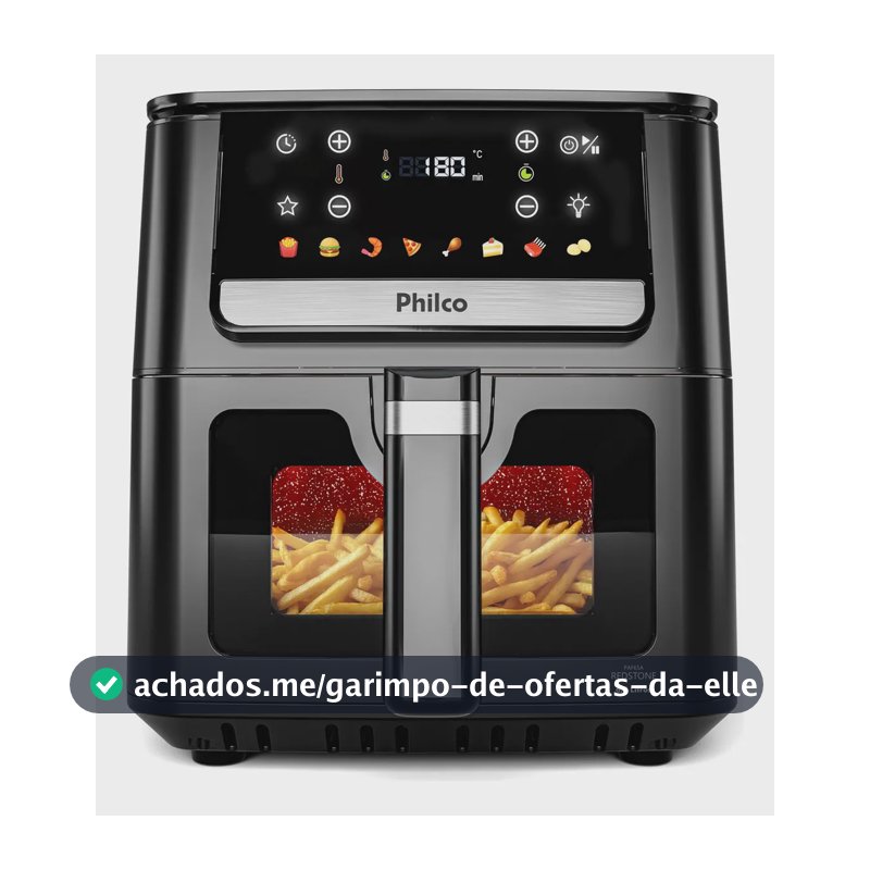 Air Fryer Philco 6,5L Visor Glass e Redstone 1700W PAF65A