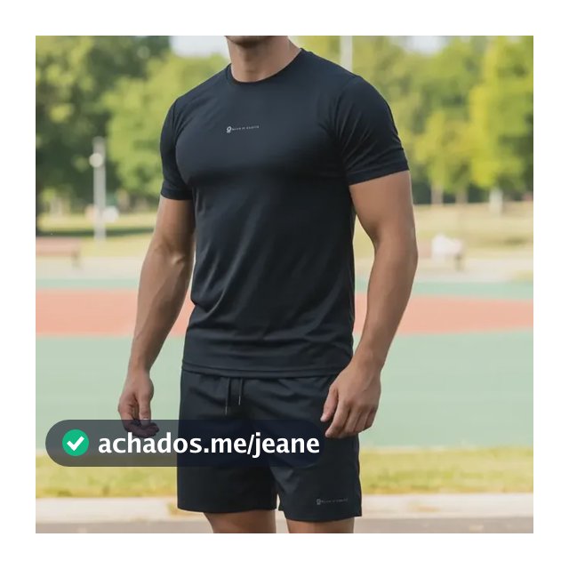 Conjunto Camiseta Dry Fit E Shorts Tactel Elastano Treino