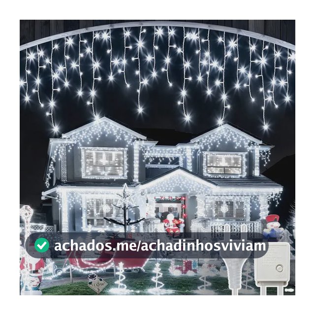 Cascata De Luzes De Natal 10m 320 Led Exterior Com 8 Modos
