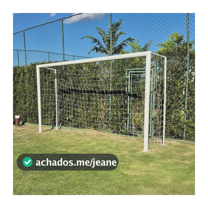 Par De Rede Para Gol Society 5mts Fio 2mm Caixote Nylon Branco