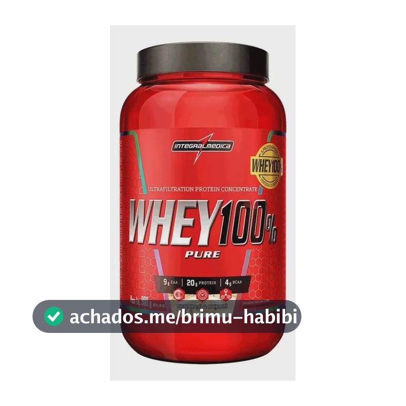 Whey 100% Pure 900g Pote Integralmédica - Cookies E Cream Cookies & Cream