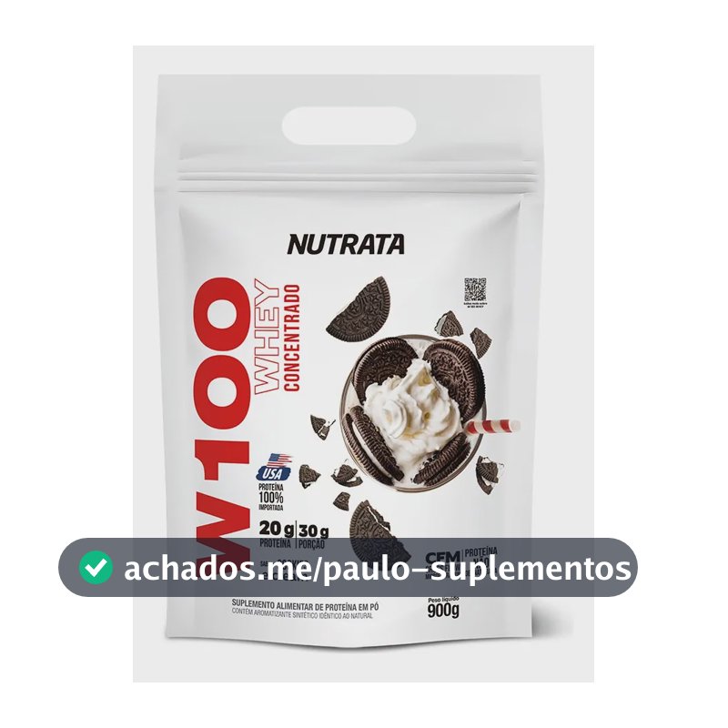 Proteína Nutrata W100 Whey Concentrado Em Pó Sabor Biscoitos X 900g