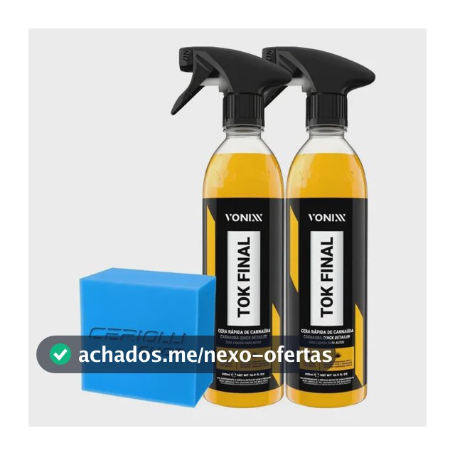 Kit 2 Cera Líquida Carnaúba Automotiva Tok Final Vonixx