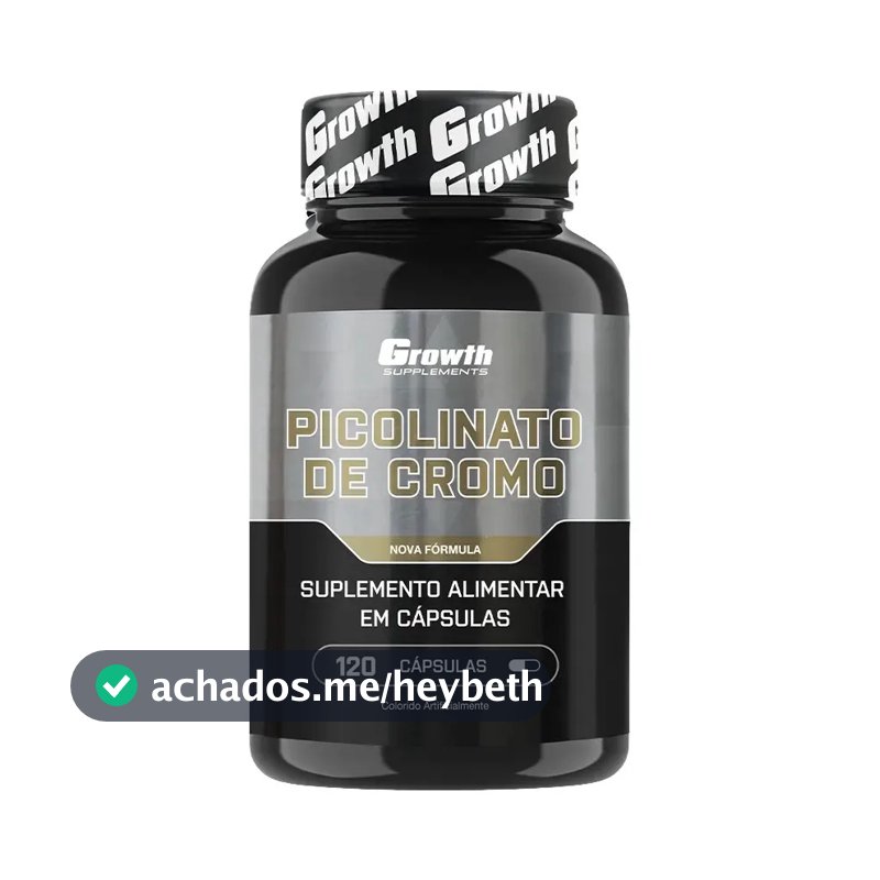 Picolinato De Cromo 120 Cáps. Growth Supplements Sem Sabor