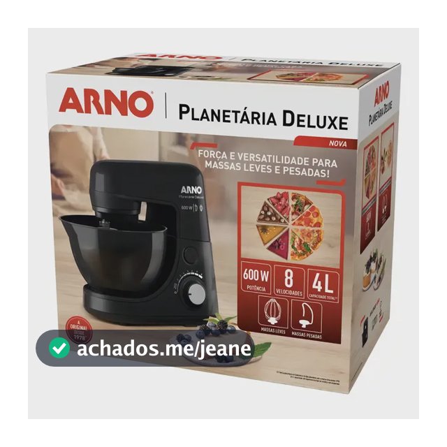 Batedeira Arno Com Pedestal Movimento Planetário Preta Cor Preto