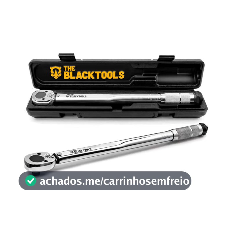 Torquímetro De Estalo Click Para Soquete 1/2 Pol 28-210 Nm 2.8 A 21kg Reversível Ajustável Com Estojo The Black Tools