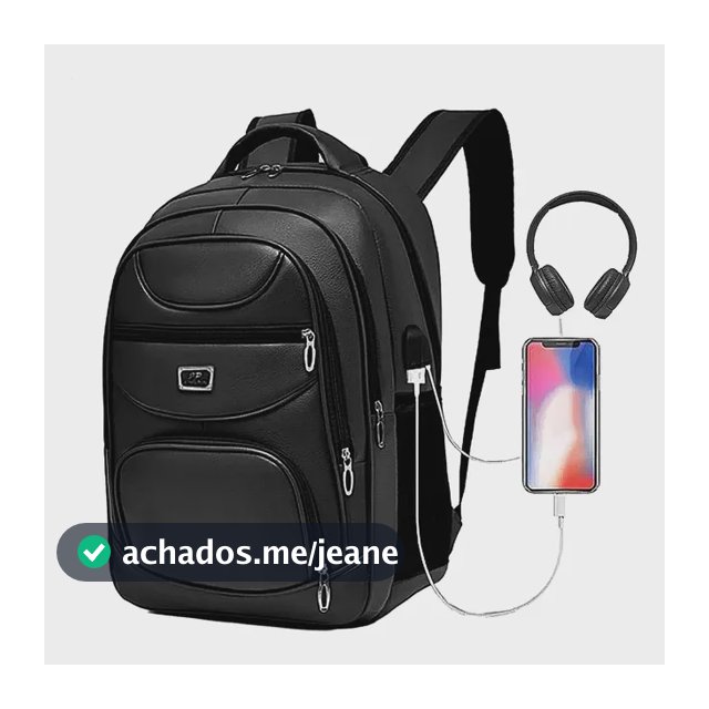 Mochila Couro Masculina Impermeável Reforçada Notebook Usb