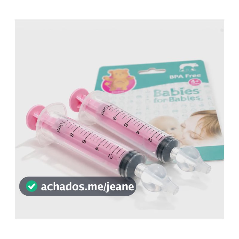 Seringa Lavagem Nasal Infantil Bico Silicone Macio Bebe 10ml Kit 2und Rosa - Mulher E Homem