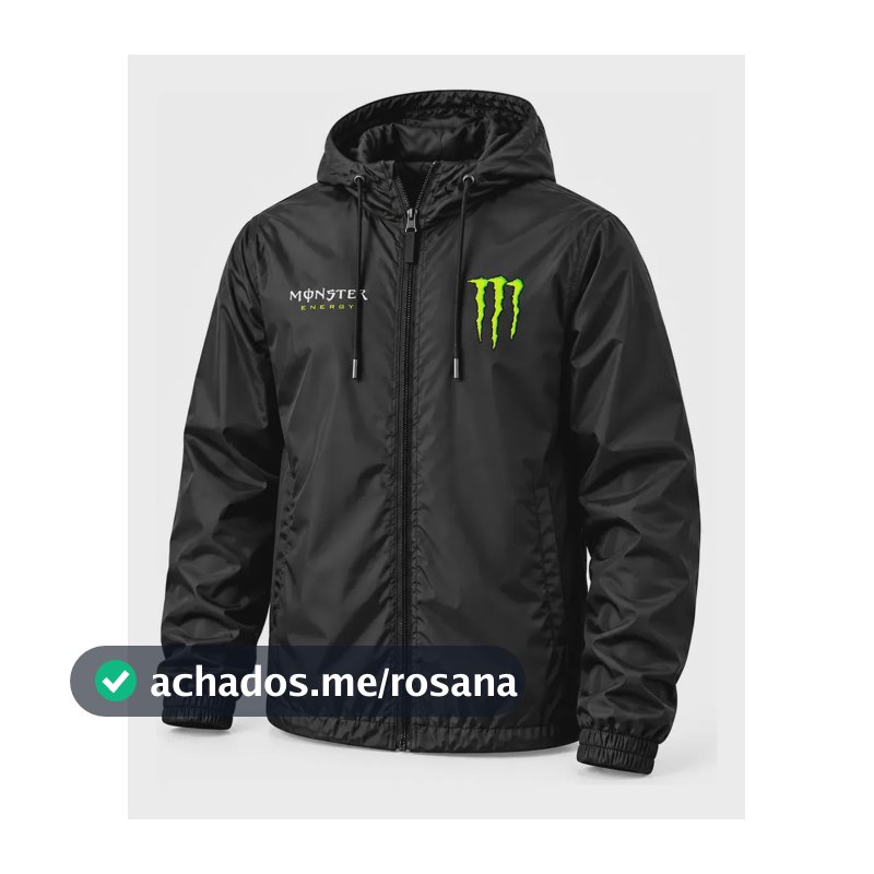 Jaqueta Corta Vento Monster Impermeável Unissex Esportiva Preto P