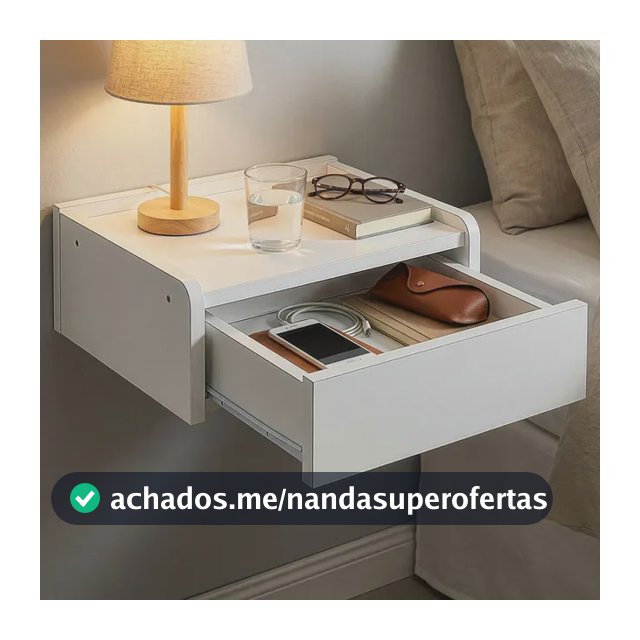 Mesa Cabeceira Parede Suspensa Mdf Gaveta Corrediças Fosco Branco
