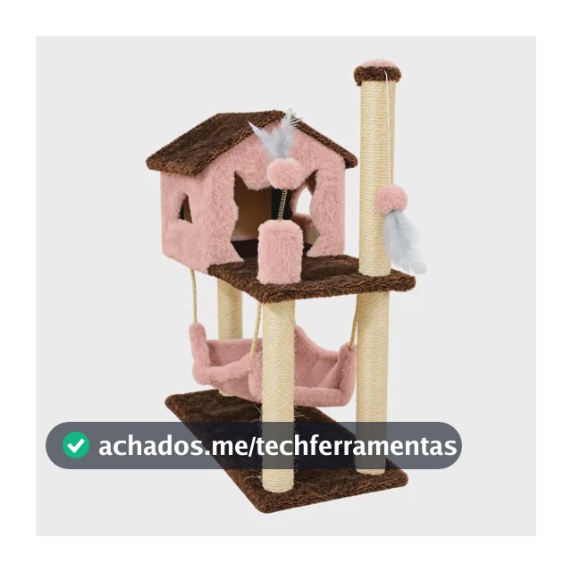 Arranhador Para Gato Casinha Com Rede 2 Brinquedos 10 Cores