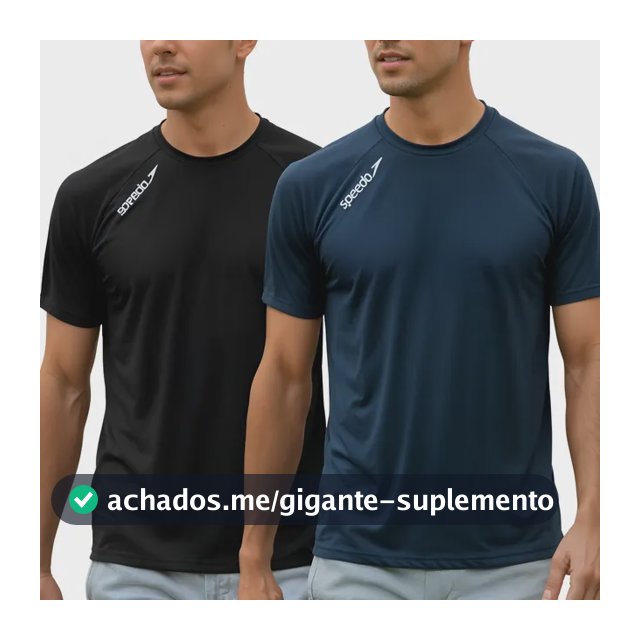 Kit 2 Camiseta Masculina Speedo Dry Fit Manga Curta Academia
