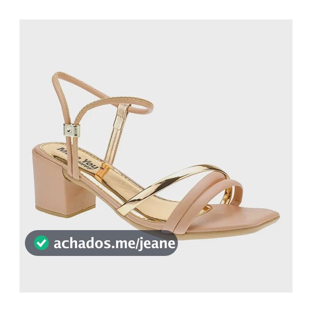 Sandália Feminina Salto Baixo Tres Tiras Bico Quadrado Moda