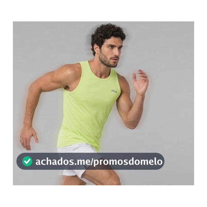 Regata Fila Basic Sports Corrida Treino Academia Amarelo Neon Liso G