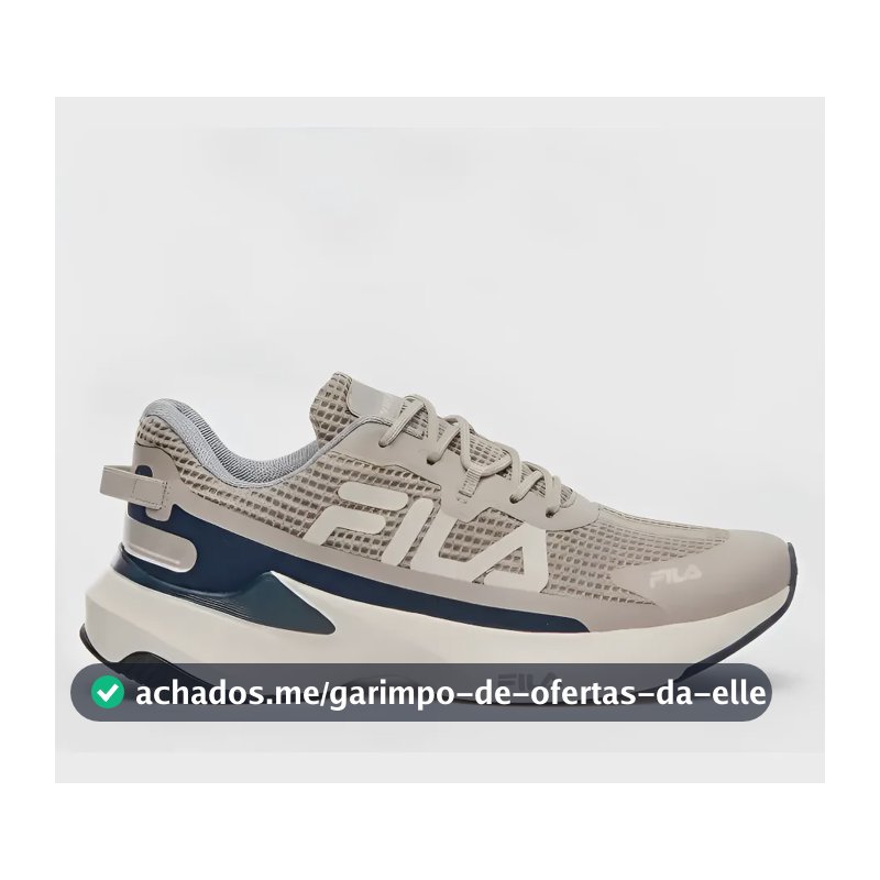 Tênis Fila Recovery Masculino Confortável Corrida Original Bege/azul 42 Br