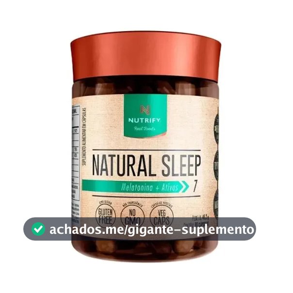 Natural Sleep Melatonina + Ativos 60 Cápsulas Nutrify Sem Sabor