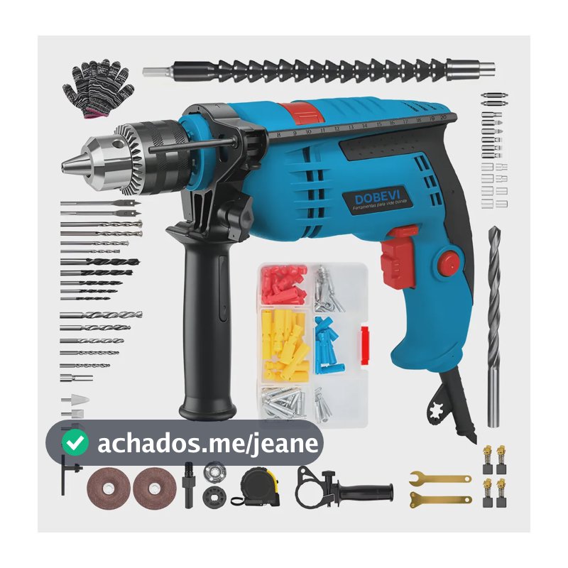 Furadeira De Impacto 1/2 13mm Velocidade E Reversível Dobevi Azul-celeste 127v 50hz/60hz