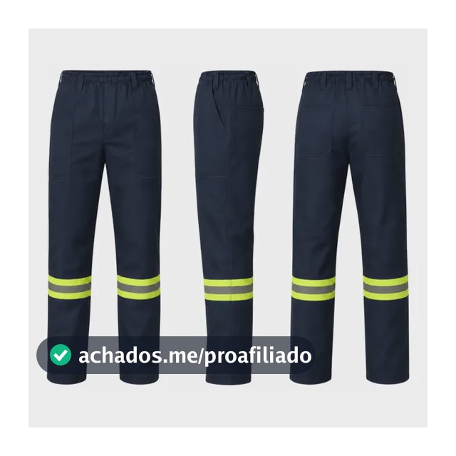 Calça De Brim Uniforme Profissional Com Faixa Refletiva