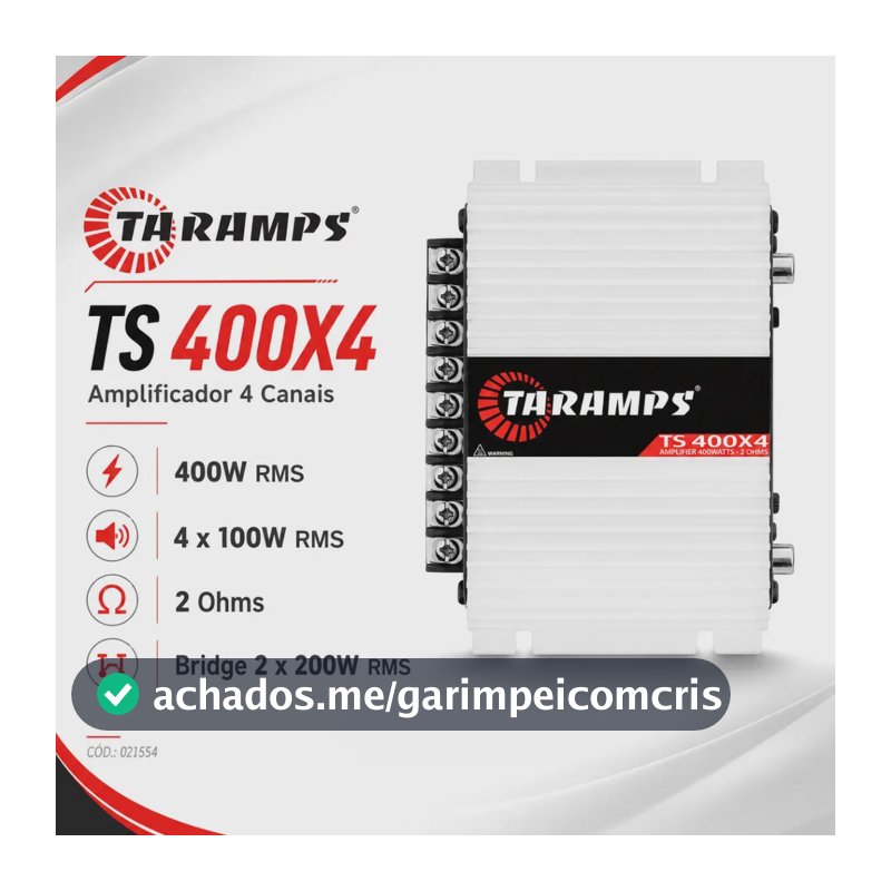 Modulo Taramps 400 Rms Ts-400 Ts400x4 T400 4 Canais V6