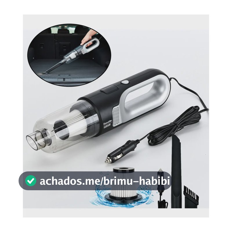 Aspirador De Pó E Sujeiras Automotivo Potente 180w Com Filtro Hepa E Cabo De 4,0m Para Carro Caminhão Caminhonete Portátil