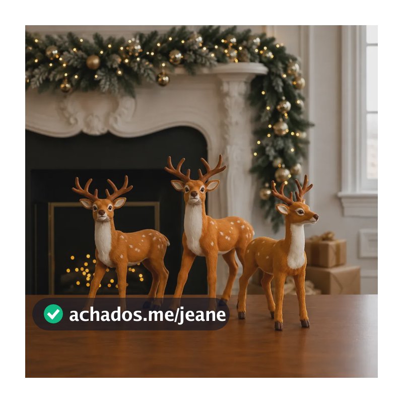 Kit 3 Boneco Rena De Natal Papai Noel Enfeite Decoração 15cm