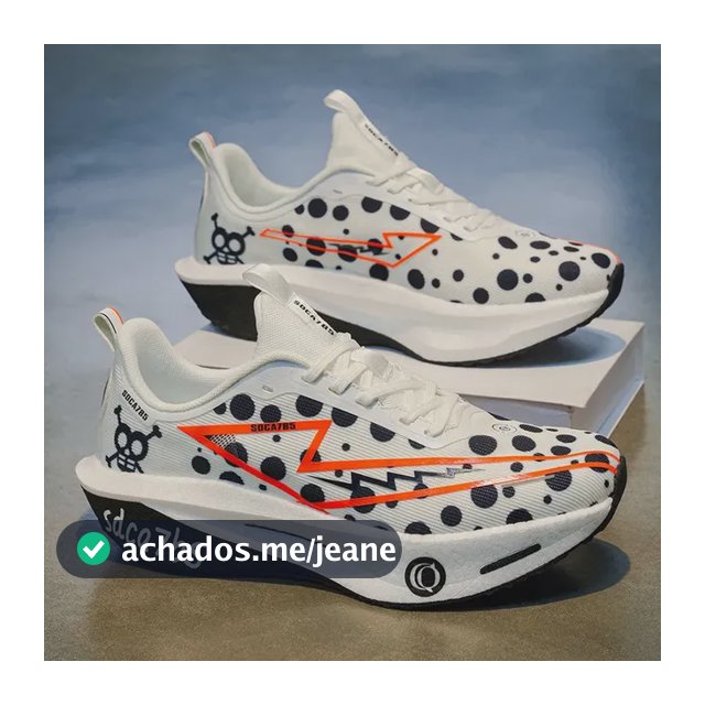 Tênis De Corrida Com Solado Alto Macio Masculino Preto Geométrico 41
