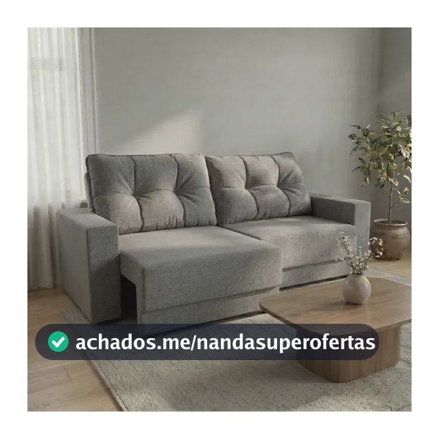 Sofá 3 Lugares Retrátil Lubeck Linho Cinza